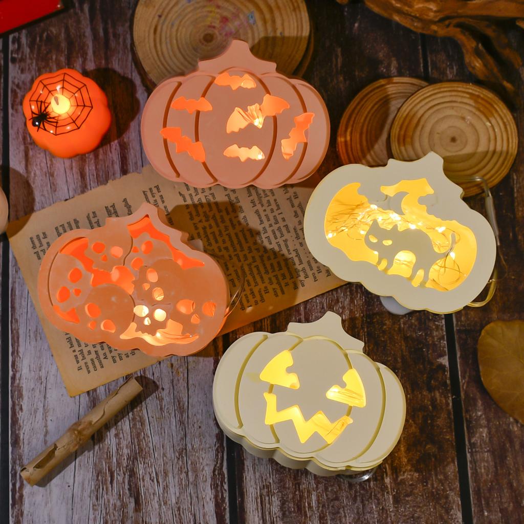 Diy hollow pumpkin silicone mold Halloween home horror ornaments decorative epoxy resin gypsum cement concrete mix casting molds