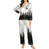 Women's Christmas Print Long Sleeve Pajamas for Holiday Lounging and Relaxing at Home