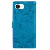 For iPhone 16e Leather Case Imprinted Floral Pattern Wallet Stand Flip Phone Cover