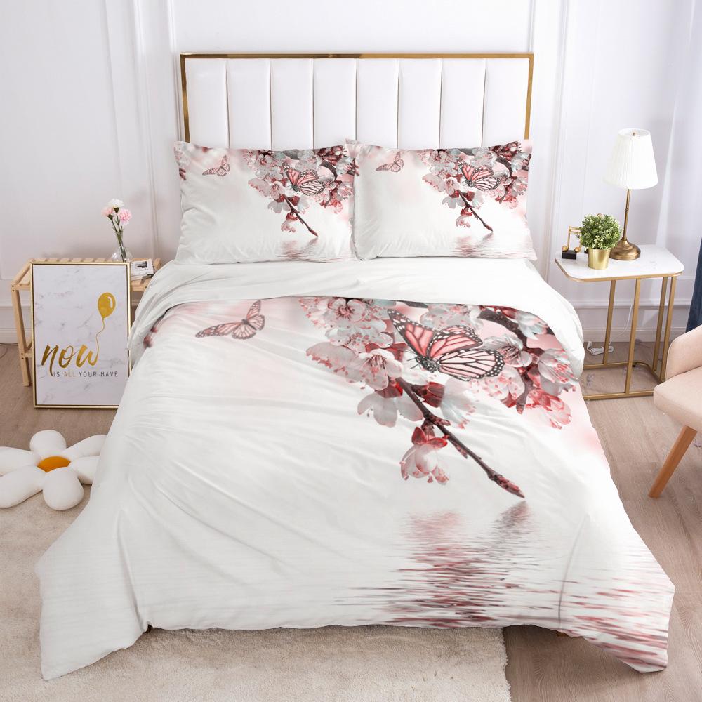 Set Biancheria da Letto 2/3 Pezzi Stampa Digitale Copripiumino Confortevole per Decorazione Camera da Letto di Casa, 1 Copripiumino e 2 Federe con Zip