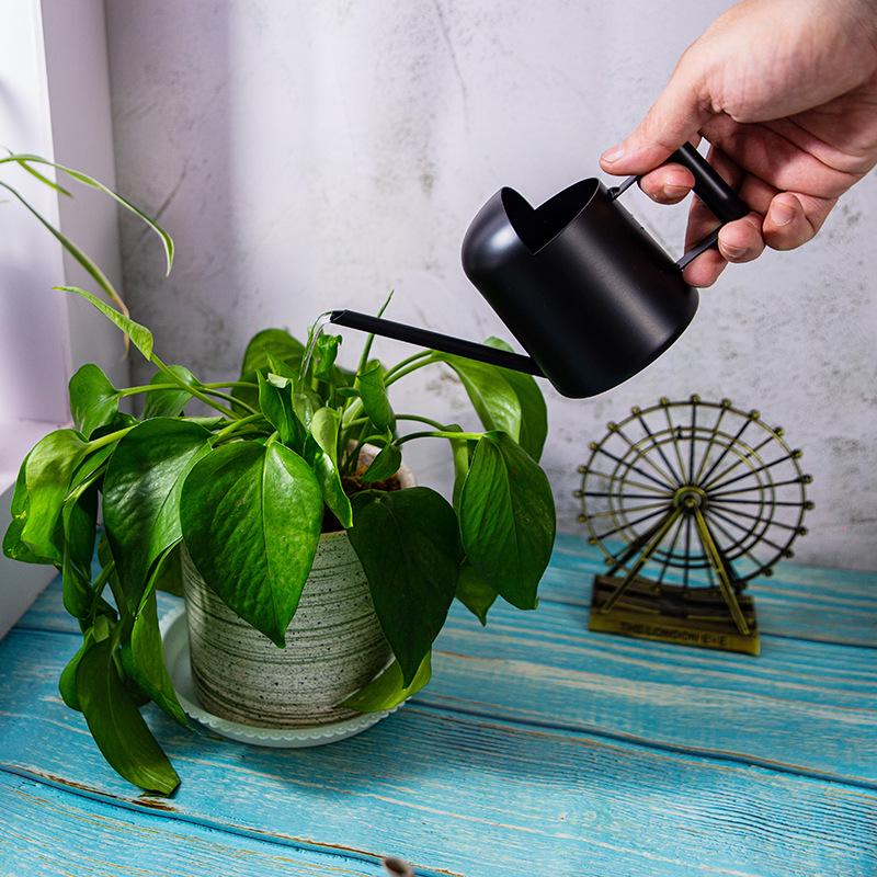 Bitkiler ve Çocuklar İçin Kompakt Siyah Paslanmaz Çelik Mini Sulama Kabı