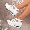 Large size platform sports sandals women's summer new one-word belt light sports shoes women