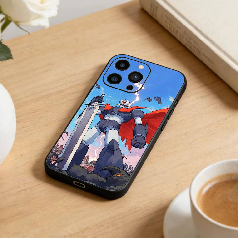 

Anime M-Mazinger Z Phone Case For iPhone17,16,15,14,13,12 Plus,Max Soft Silicone Black Cover iPhone17air