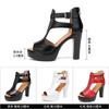 Summer New Super High Heels Waterproof Platform Women's Shoes Sexy Black Fish Rome Women Sandals Wedding Party Shoes