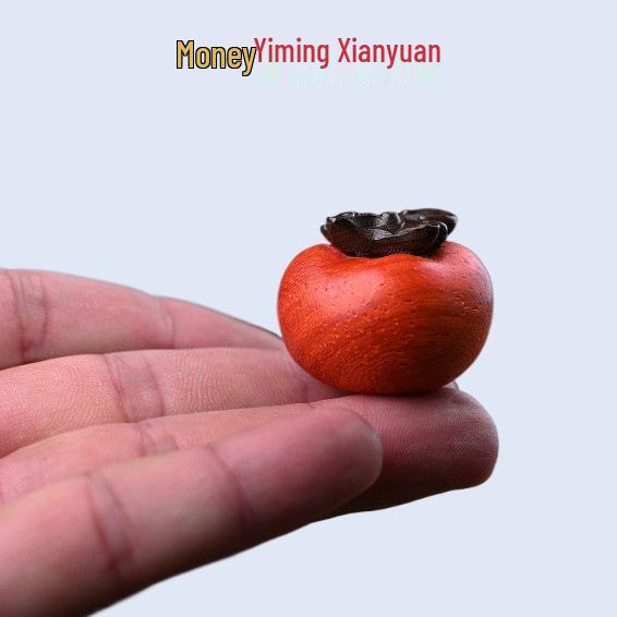 Solid Wood Carving: Fruit Series Persimmon Pumpkin Ruyi Christmas DIY Decoration