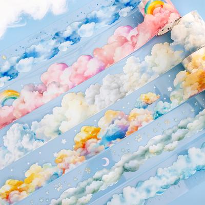 1roll/ Cloud Theme Theme Cute Cartoon Sticker DIY Decorative Material Collage Paper Scrapbooking Material Handmade Diary Album