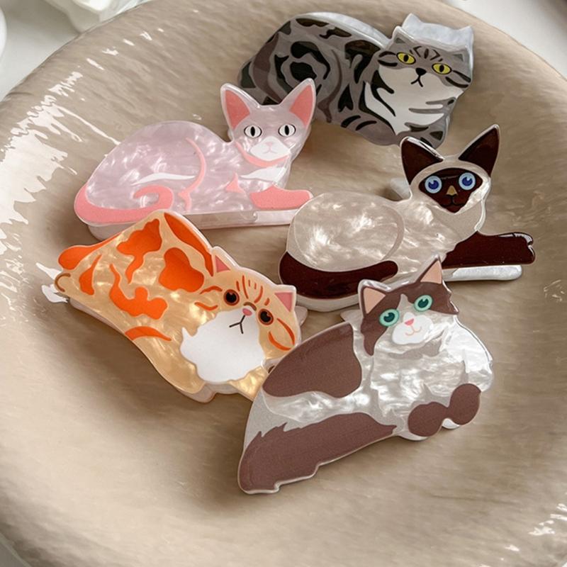 Cartoon Cats/Dogs Shape Jaw Clip Teens Ponytail Hair Claw Delicate Jaw Clip Female Makeup Taking Photo Jaw Clip Nonslip