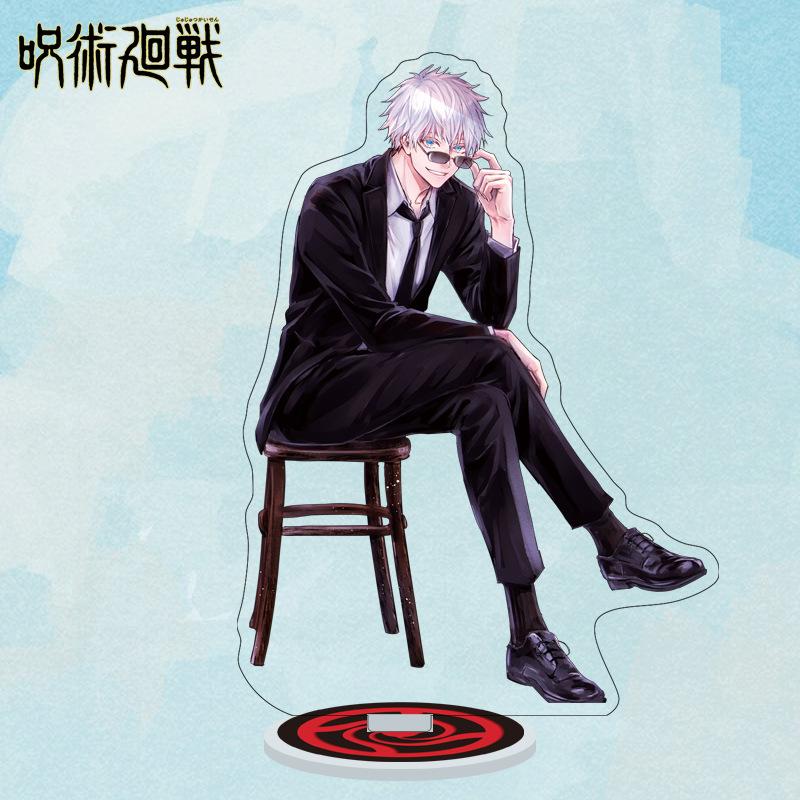 Cartoon Anime Jujutsu Kaisen Figures Acrylic Stand Manga Gojo Satoru Figurines Garage Kits GK Ornaments Decoration Plaything