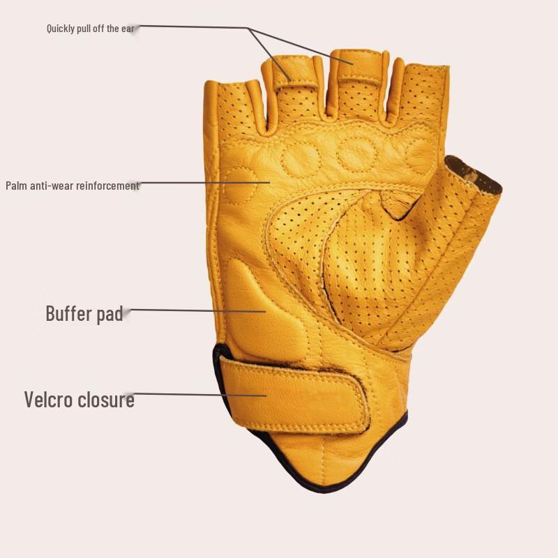 Yining Retro Half-Finger Motorcycle Riding Gloves