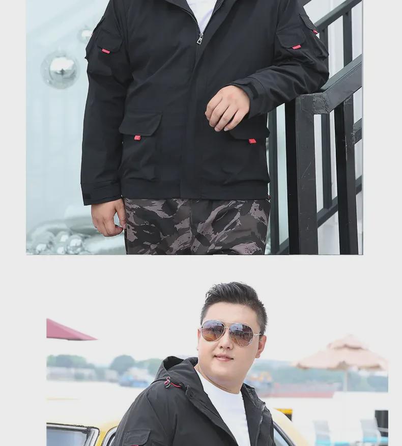 Hooded Workwear Jacket for Plus-Size Men - Loose Fit, Zip-Up, Available In XXL, Supports Up To 300 Pounds