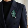 Agrafka Broszka Imitacja Kryształu Wkładka Wzór Liścia Zapięcie Kołnierzyka Typu Pin Ozdoba Koszule Kardigany Płaszcze Garnitury Odznaka