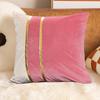 Funda de almohada de felpa de dos colores, funda de almohada con empalme, cubierta decorativa suave y elegante con cremallera oculta para el hogar