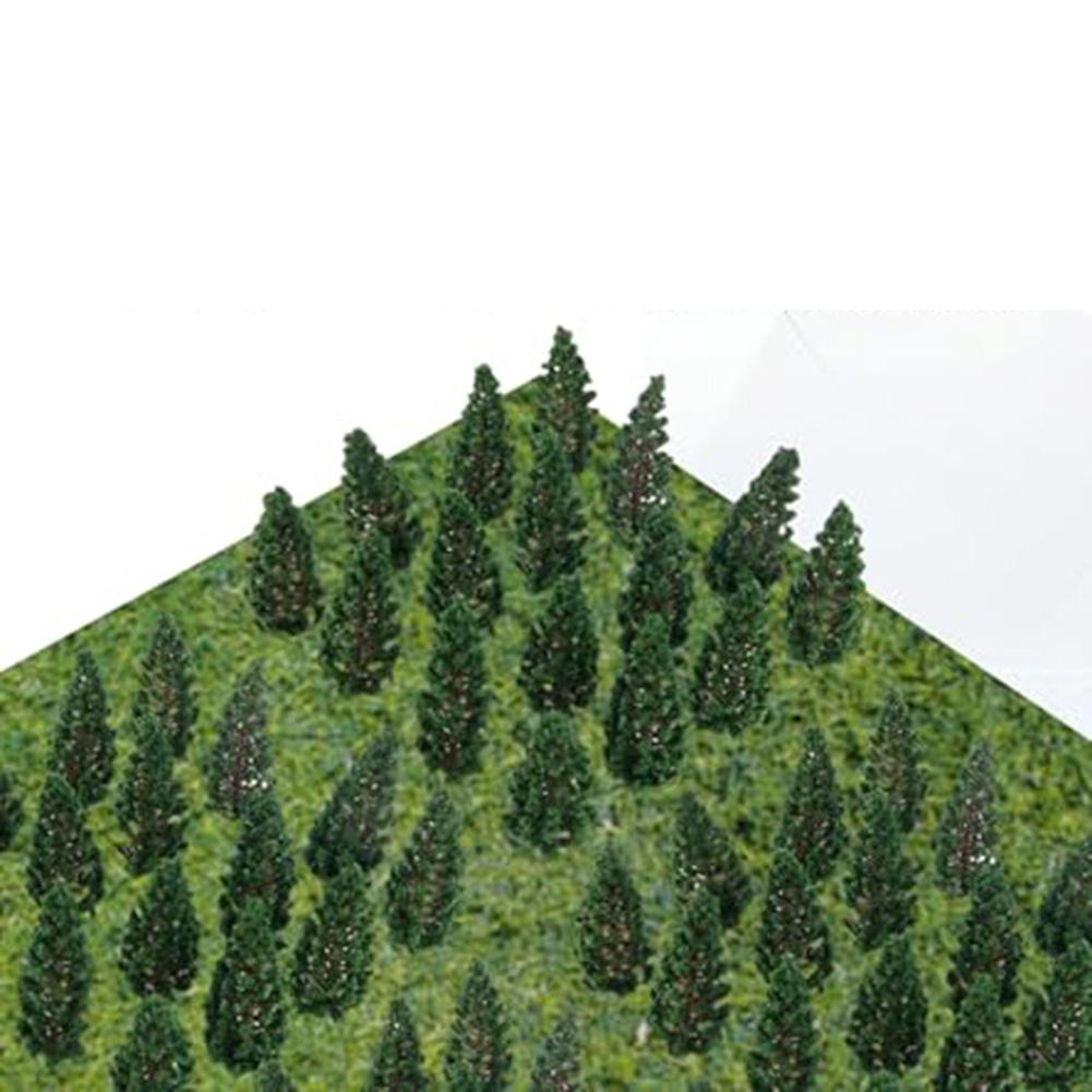 50pcs Artificial Miniature Pine Trees Plastic Model Scenery Railroad Decoration Building Landscape For DIY Toys Scale Dioramas