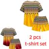 Summer Fashion Ethnic Style Geometric 3D Printed Round Neck Short Sleeved Kids T-Shirt And Shorts Set Boy's and Girl's T-shirt Shorts Set