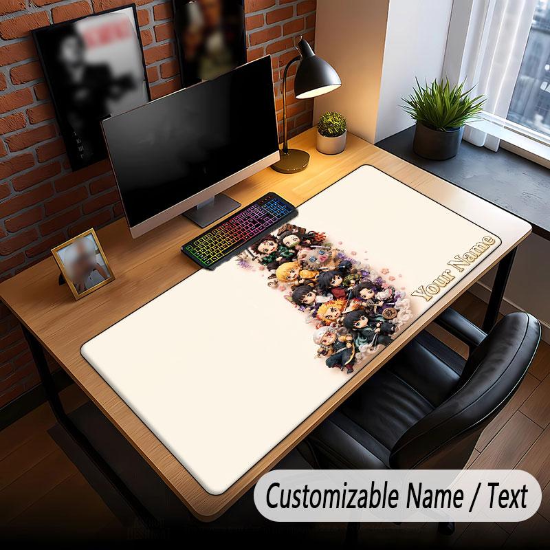 Custom Name Extended Mouse Pad,Demon Slayer Gaming Desk Mat For Home Office Desktop Decor