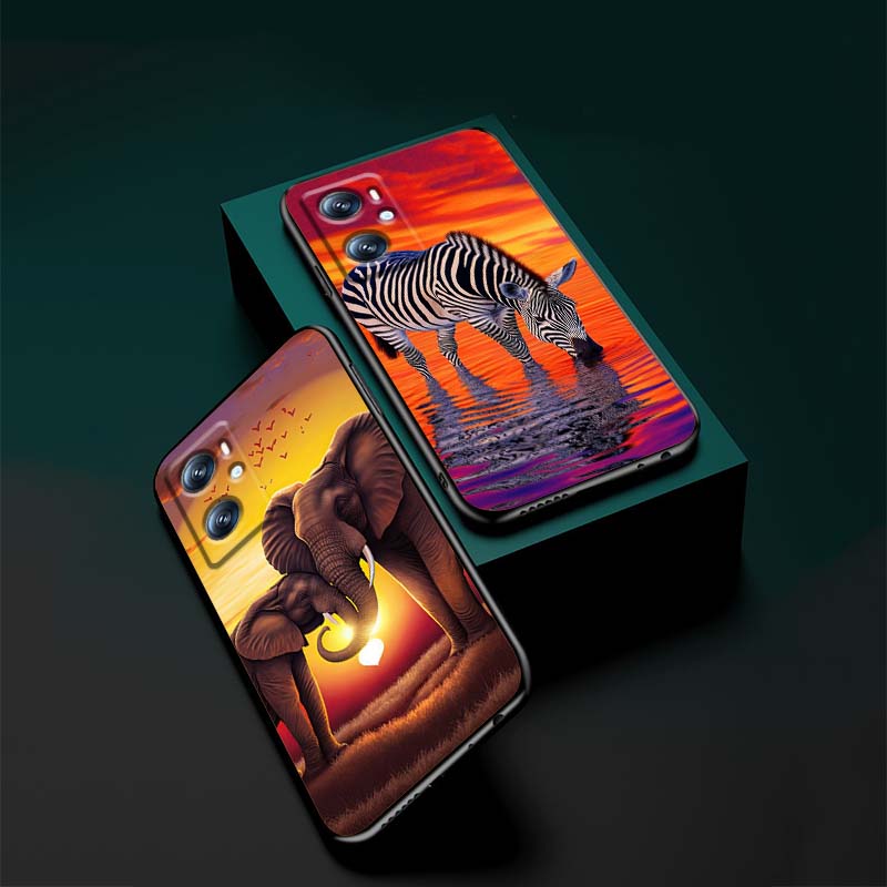 Cartoon Anime Animals For OPPO Reno 5 6 7 A96 A40 A58 Realme GT A74 A78 Neo2 A74 A78 Find X5 X3 X7 X8 Black Phone Case