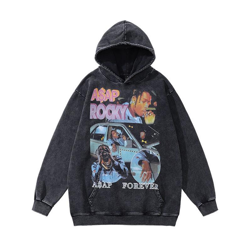 American Street Trendy Brand Y2K Cartoon Print Hoodie Men'S And Women'S Oversize Vintage Style Hoodie
