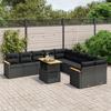 VidaXL Garden Lounge Set with Cushions 11 Pcs, Patio Sofas, Patio Furniture Set, Outdoor Furniture, Black 3273260