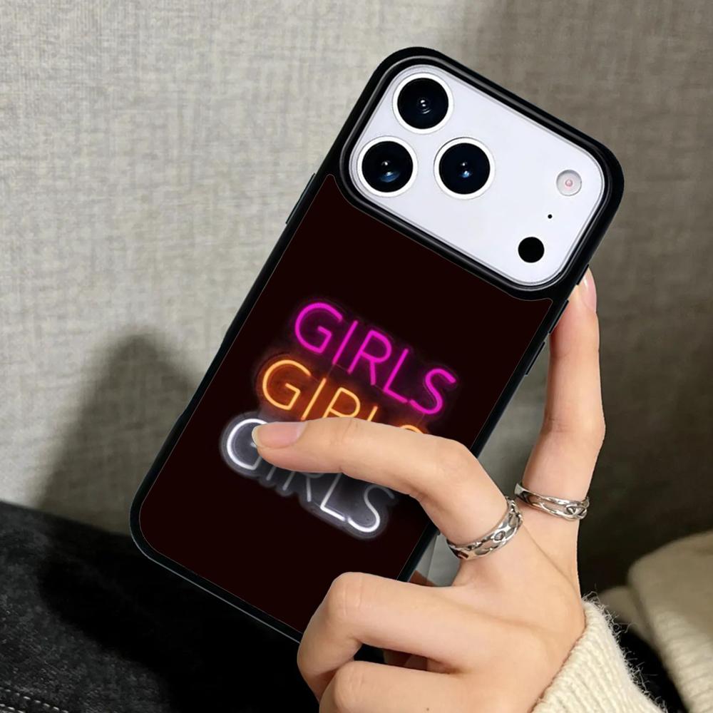 Capa Case for iPhone 17 Air 16 Pro Max 15 Plus 11 13 Mini 14 12 Back Phone Cover GIRLS GIRLS GIRLS