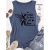Elegant Vest for Women because He lives Bee print casual loose summer vest Fashionable and elegant tops for commuting, vacation, and everyday wear,