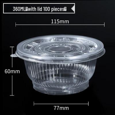 Disposable Plastic Soup Bowls with Lids, 360ml (100-Pack)