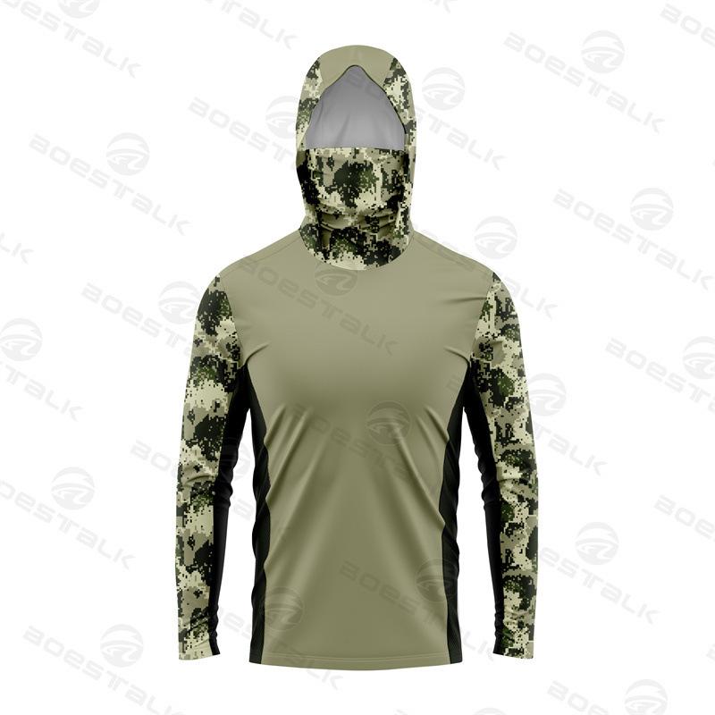 Men's Sunscreen Quick-drying Breathable Printed Fishing Suit with Face Mask Taiwan Fishing Sea Fishing Boat Fishing Luya Fishing Suit