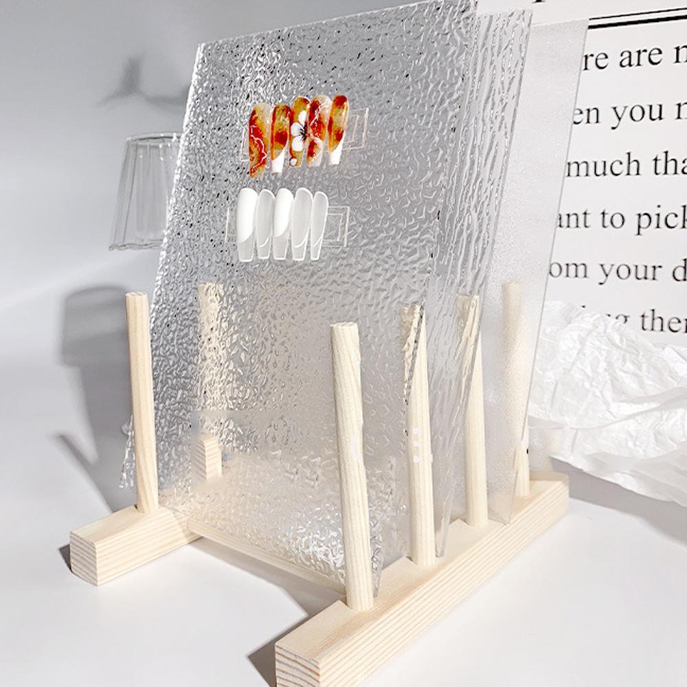 Acrylic Rectangle Transparent Display Board Nail Showing Stand Background Card Nail Practice Tools