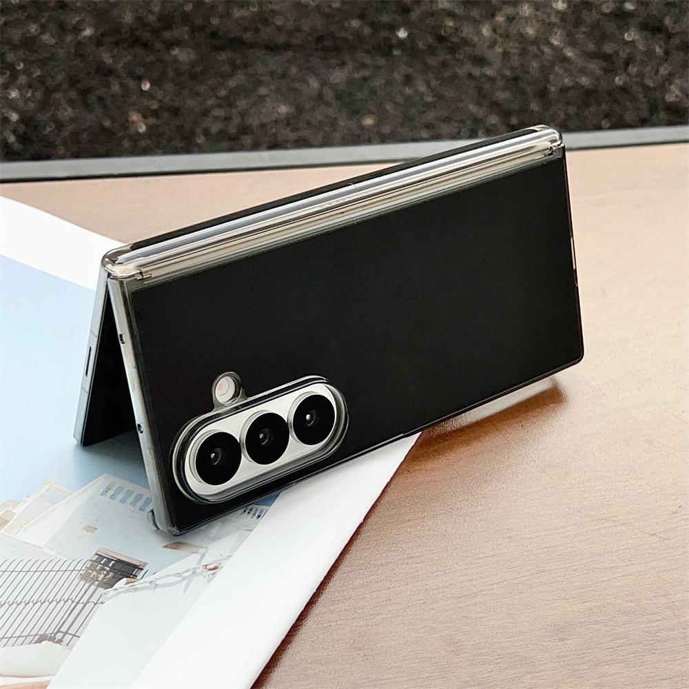 Glossy Make-up Mirror Fliping Case for Samsung Z Fold 7 6 5 4 Luxury Full Body Protection Shockproof Bumper Cover for Z Fold 7