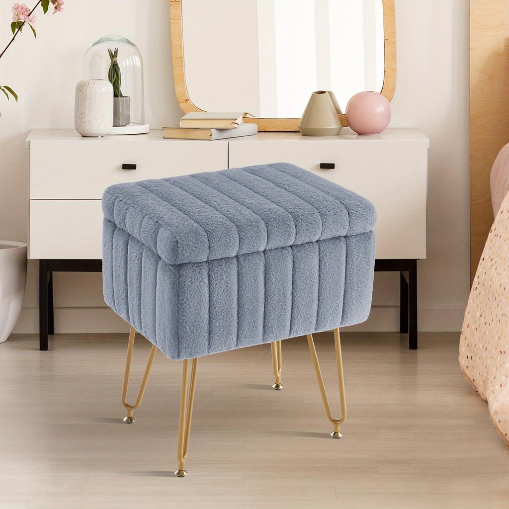 OLIXIS Furry Chair with Storage & Metal Legs. Soft, Comfortable & Cute. Perfect Holiday Gift! Shop Now.