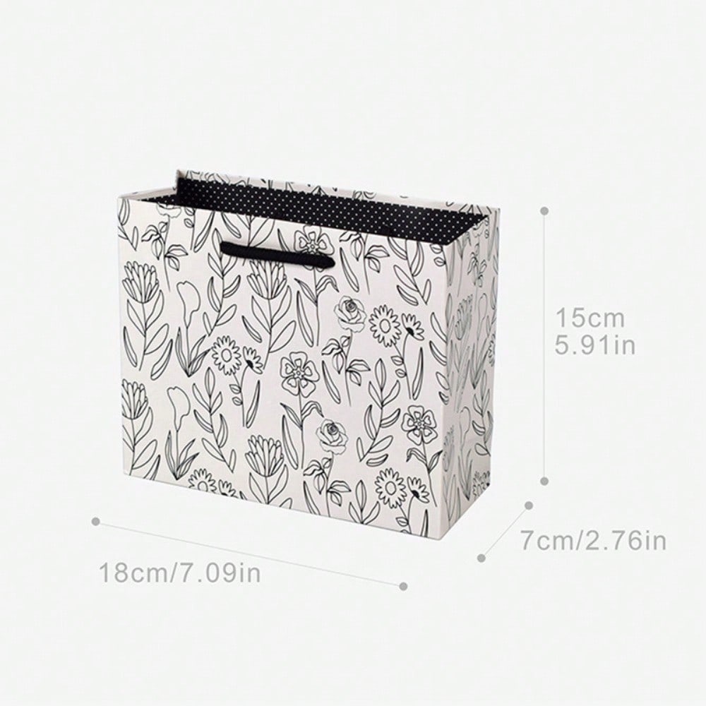 

10PCS, 7*15*18CM, Creative DIY Flower Tote Bags, Simple Gift Paper Store Shopping Bags, Perfect for Birthday, Wedding 10 pcs