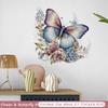 Pegatinas de Pared de Flores Mariposa Decoración de Puerta de Baño de Inodoro Mural Decoración del Hogar Papel Pintado Autoadhesivo