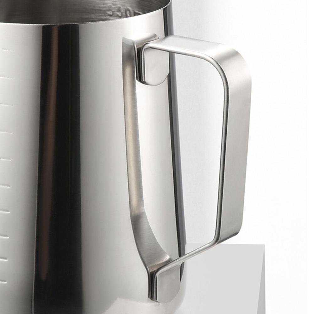 350/600/900ml Milk Frothing Jug Stainless Steel Coffee Milk Frothing Pitcher Jug with Scale Sharp Mouth Kitchen Cafe Accessories