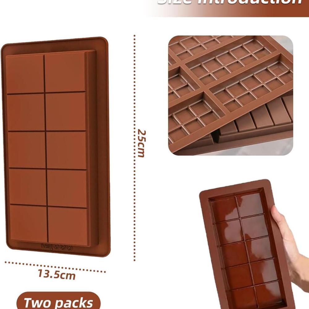 Silicone chocolate mold Dubai chocolate bar mold Silicone chocolate bar mold, deep rectangle, large-sized filling bar