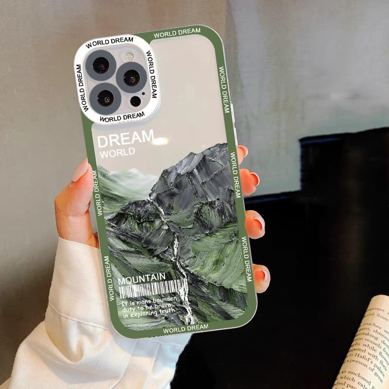 Retro Sunset Snow Mountain Scenery Case For Samsung Galaxy S24 S23 S22 Ultra S21 Plus FE A52S A33 A53 A34 A54 A15 A35 A55 Cover