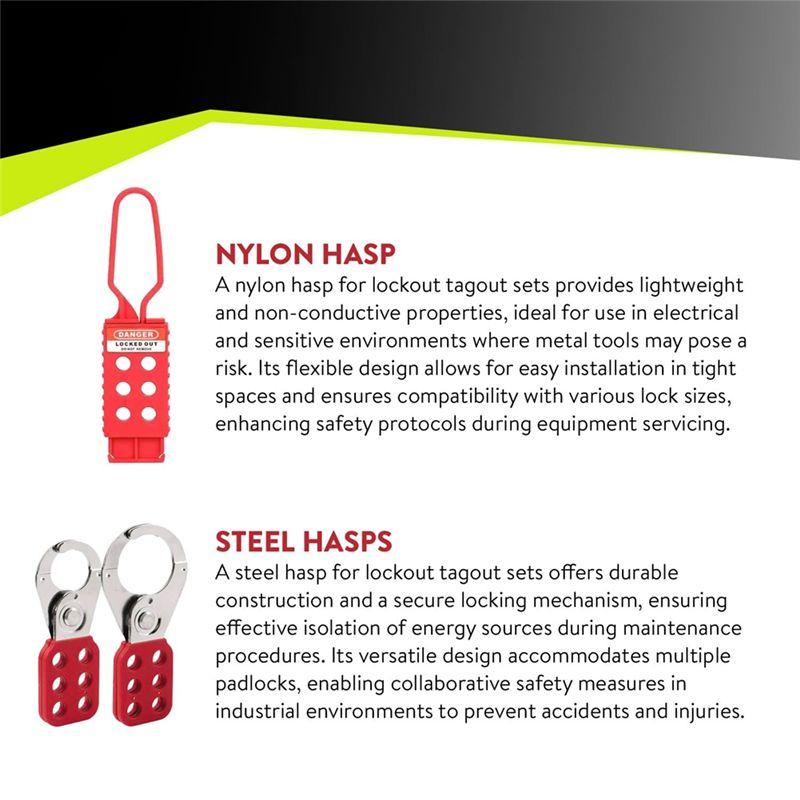 A84X-Lockout Tagout Hasp Set - Lock Out Tag Out Hasp Loto Hasp Padlock Holder Camlock Hasp Safety Lock Out
