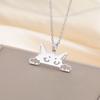 Cat Kitten Head Necklace Stainless Steel Animal Pendant Women's Necklace Cute Jewelry Birthday Gifts 2026 New Wholesale