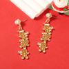 Christmas Personality Niche Design Sense Dripping Alloy Cute Cartoon One-piece Gingerbread Man Imitation Pearl Earrings