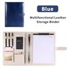 Multi Function A4 Leather Portfolio Business Document File Folder File Organizer