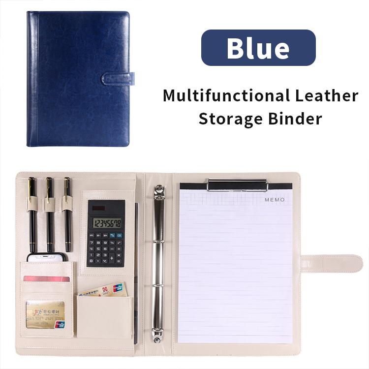 Multi Function A4 Leather Portfolio Business Document File Folder File Organizer