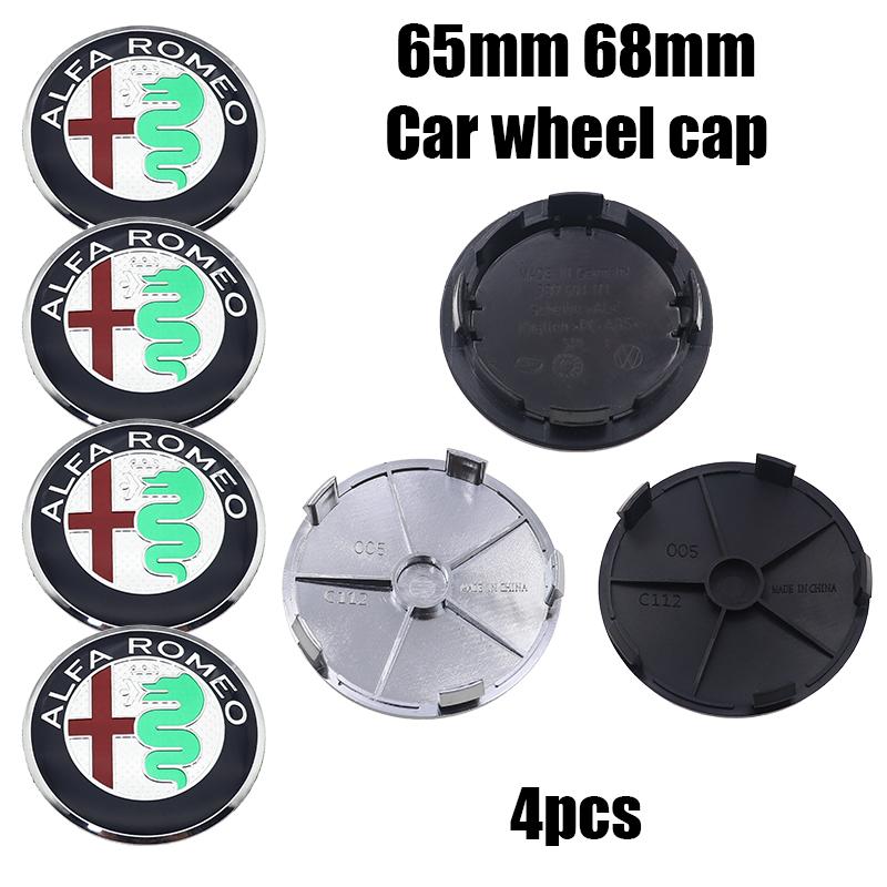 Car Stickers For Alfa Romeo 4pcs 65mm 68mm alfa romeo 3D Car wheel emblem Wheel Center Hub auto Rim refit dust-proof badge cover