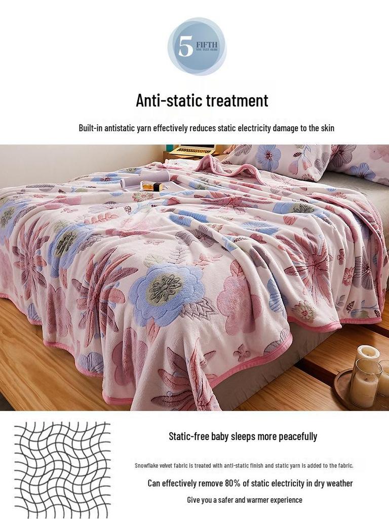 Flannel Snowflake Quilt & Blanket for Sofa or Bed