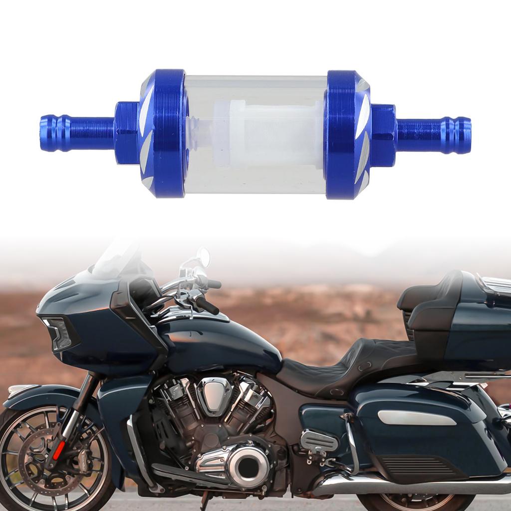 1pc 8mm Aluminum Alloy Glass Motorcycle Oil Filter Motorcycle Fuel Gas Filter Modification Accessories