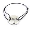 Les Trésors De Lily [J7563] - Fancy Bracelet 'Love U' Black Silver