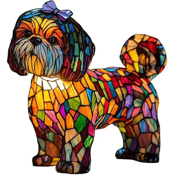 Atlodas Cat Lamp, Cats Stained Resin Tabletop Night Light, Cats Series Art Night Light, Cat Stained Glass Lamp, 3D Cute Pet Themed LED Table Lamps,