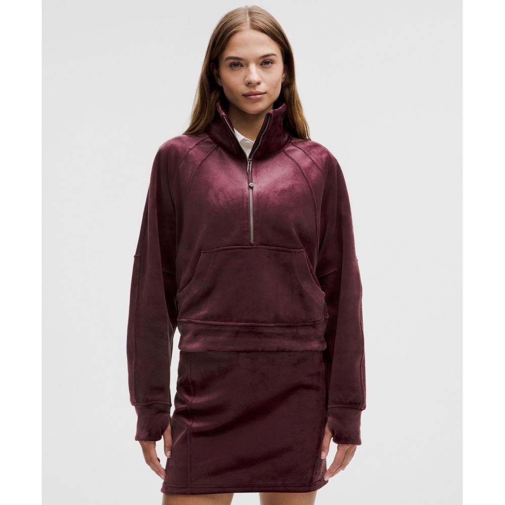 

Lululemon Scuba Oversized Funnel Neck Half Zip Velvet Garnet XS/S