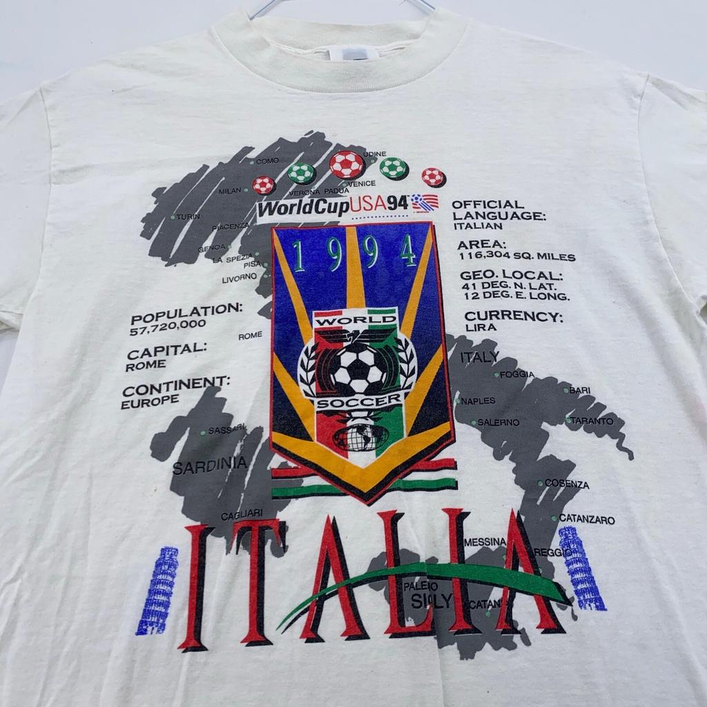 Vtg 1994 WORLD CUP SOCCER ITALIA T-Shirt SMALL Soft Italy 90s Sports