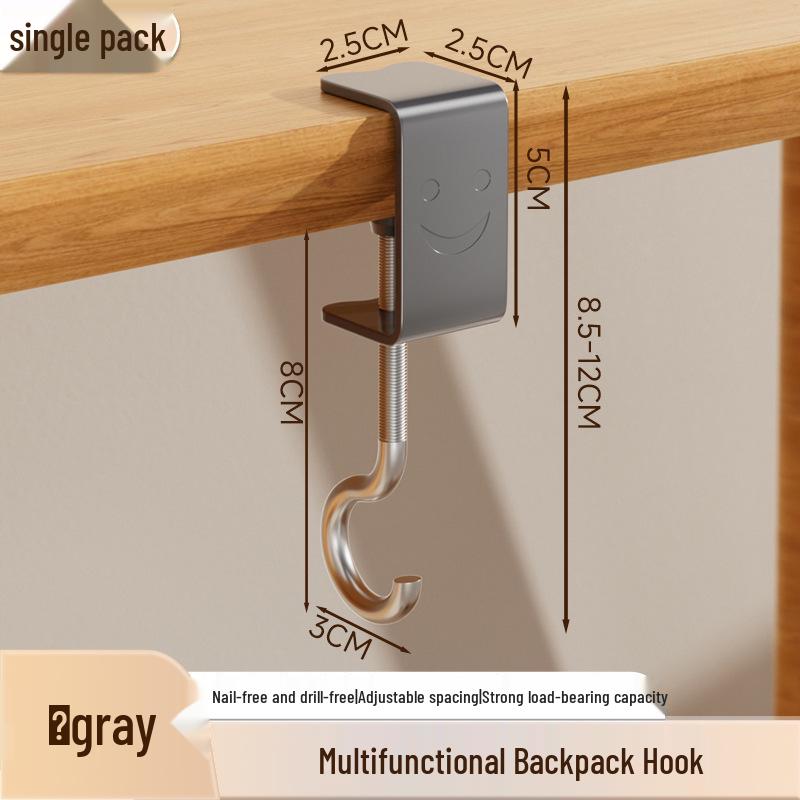 Durable Adjustable Non-Adhesive Hook for Schoolbags and More
