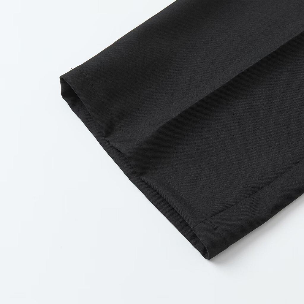 Men's Spring/Summer Casual Versatile Loose-Fit Straight-Leg Trousers with Half Elastic Waist