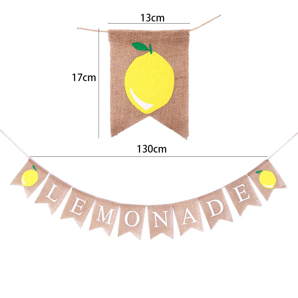Baby Shower Backdrop Summer Hanging Lemon Bunting Garland Banner Party Decoration Flag Layout