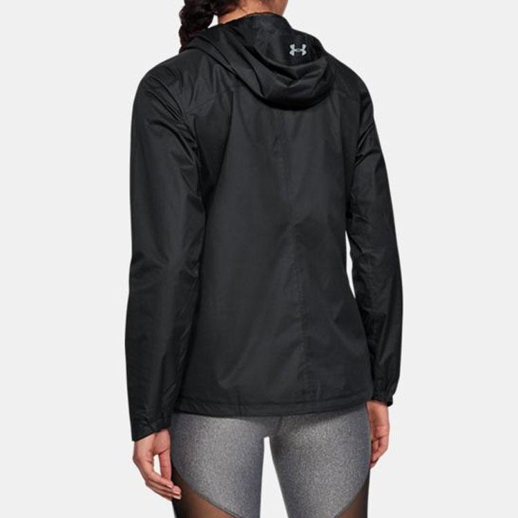 Under Armour Logo Print Hooded Long Sleeve Jacket Women jackets Black 1309335-001